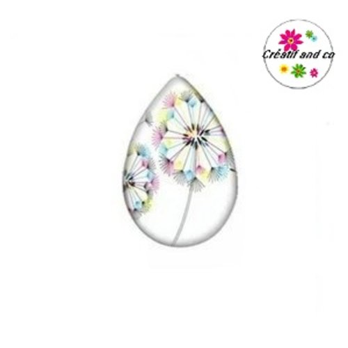 Cabochon goutte pissenlit coloré 18x25mm