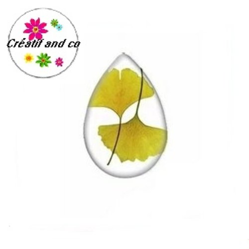 Cabochon goutte feuille 18x25mm