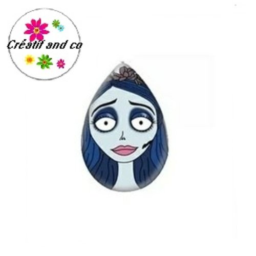 Cabochon goutte visage femme abstrait 18x25mm