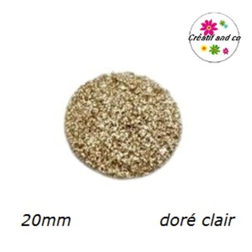 Cabochon imitation druzy doré clair résine 20mm