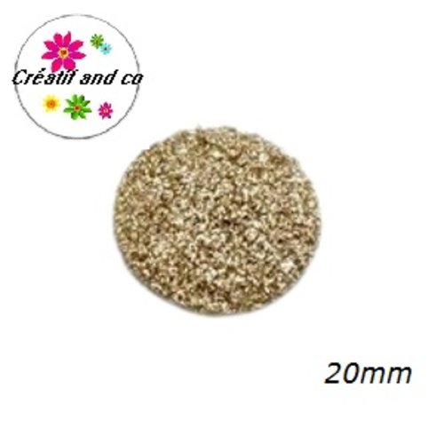 Cabochon imitation druzy doré clair résine 20mm