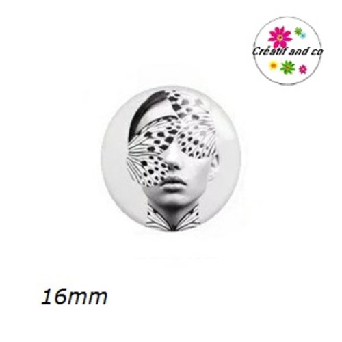 X2 cabochons visage femme 16mm