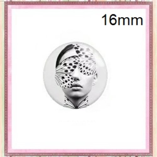 X2 cabochons visage femme 16mm