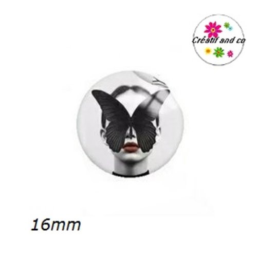 X2 cabochons visage femme 16mm