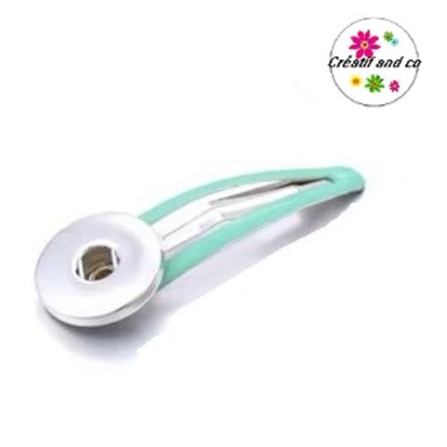 Barrette clip verte pour bouton pression 18/20mm