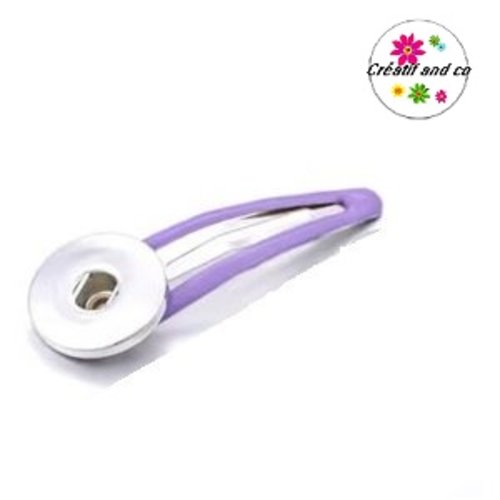 Barrette clip mauve foncé pour bouton pression 18/20mm