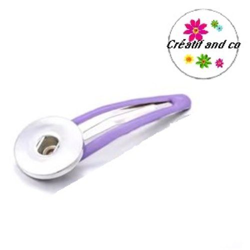 Barrette clip mauve foncé pour bouton pression 18/20mm