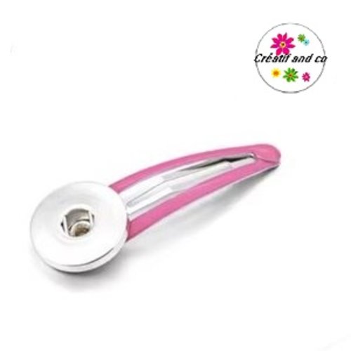 Barrette clip rose foncé pour bouton pression 18/20mm