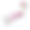 Barrette clip rose foncé pour bouton pression 18/20mm