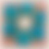 Cabochon à motif 3d turquoise résine 20mm