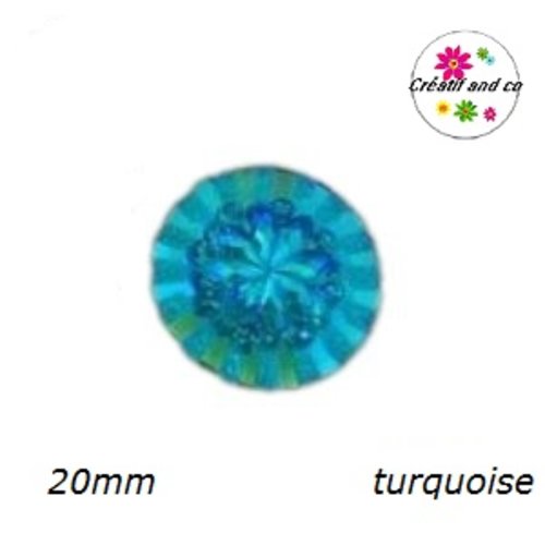 Cabochon à motif 3d turquoise résine 20mm
