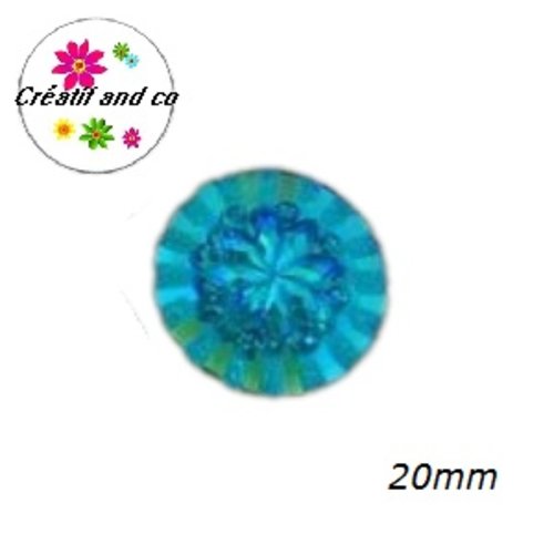 Cabochon à motif 3d turquoise résine 20mm