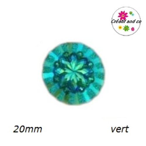 Cabochon à motif 3d vert résine 20mm