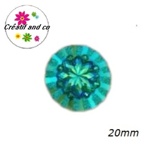 Cabochon à motif 3d vert résine 20mm