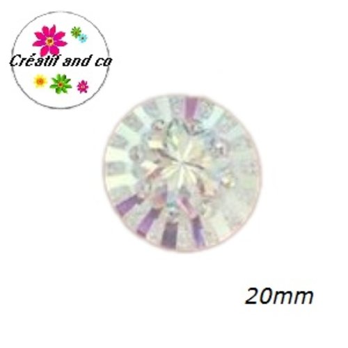 Cabochon à motif 3d blanc résine 20mm