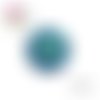Cabochon motif fleur 3d bleu roi résine 20mm