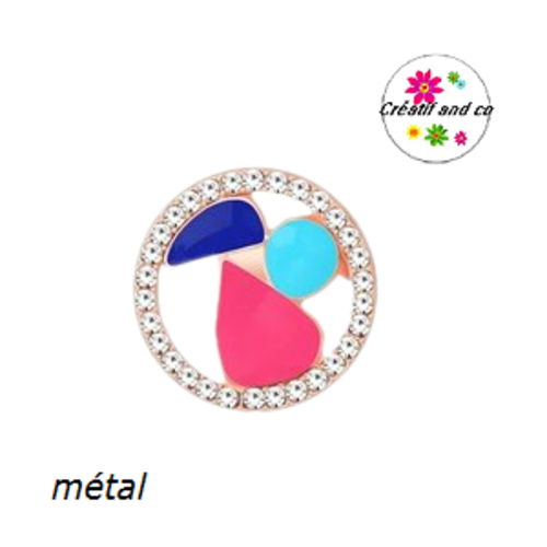 Bouton pression motif géomètrique métal rose gold
