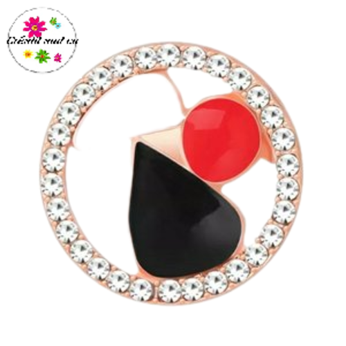 Bouton pression motif géomètrique métal rose gold