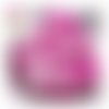X5 perles rondes bayberry bi-couleur blanches/fuchsias clairs acryliques 10mm