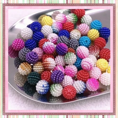 X5 perles rondes bayberry mix couleur acryliques 10mm