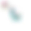 Connecteur émail lama-alpaga turquoise 27mm