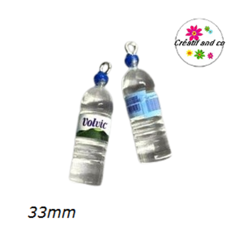Breloque bouteille d'eau ronde volvic