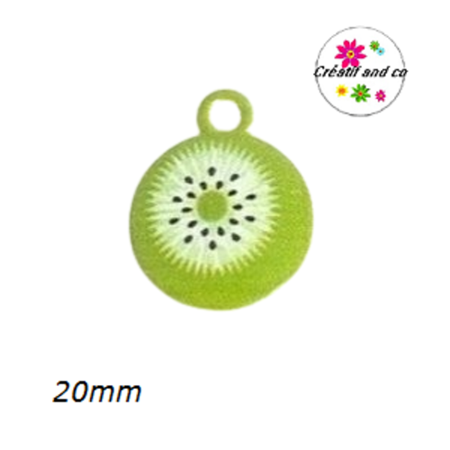 Breloque kiwi émail 20mm