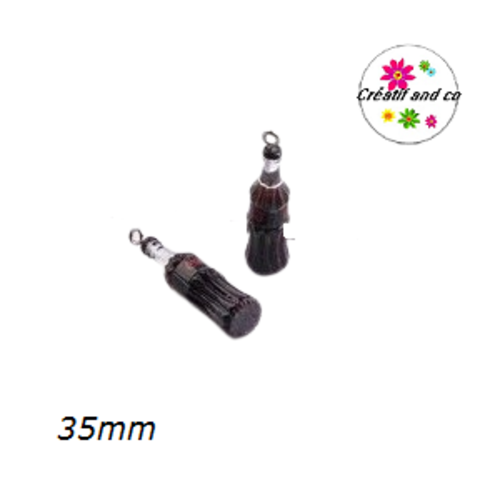 Bouteille coca étiquette noire résine 35mm