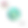 Cabochon motif nid d'abeille turquoise résine 20mm