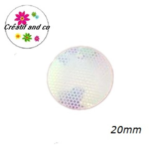 Cabochon motif nid d'abeille blanc résine 20mm
