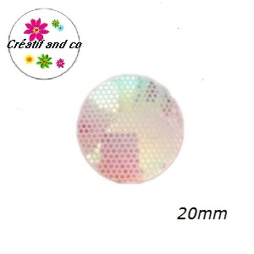 Cabochon motif nid d'abeille rose résine 20mm