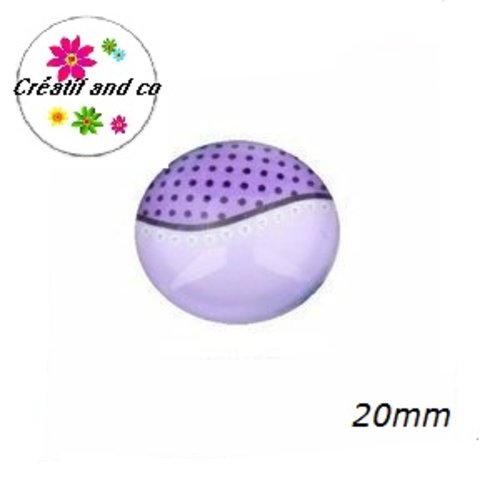 Cabochon parme 20mm