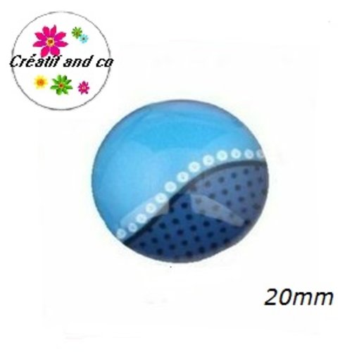 Cabochon bleu foncé 20mm