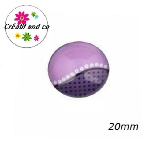 Cabochon mauve foncé 20mm