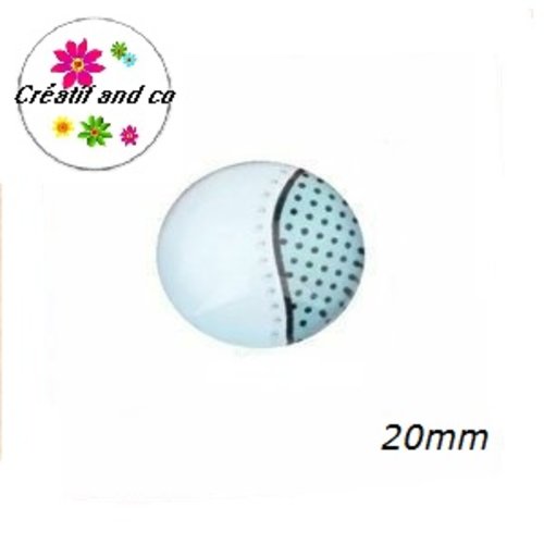 Cabochon bleu gris 20mm