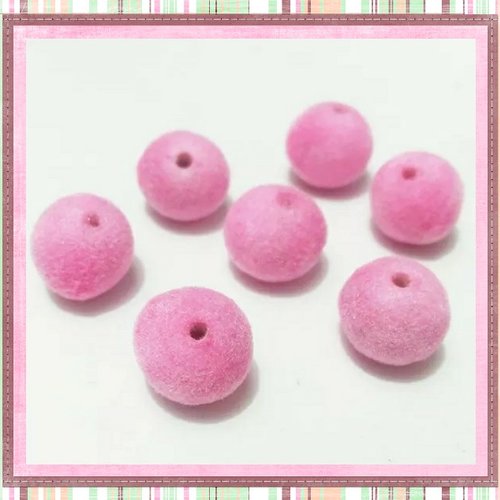 X5 perles velours roses acryliques12mm