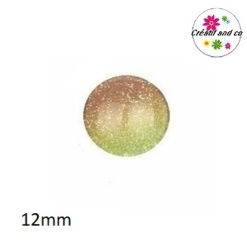 X2 cabochons bi couleur 12mm