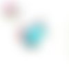 Connecteur émail licorne bleu/rose 23mm
