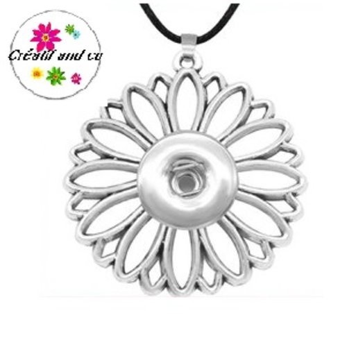 Collier fleur pour bouton pression 12mm