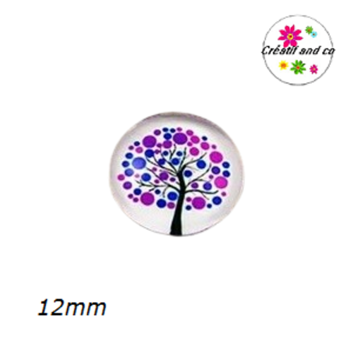 X2 cabochons arbre de vie 12mm
