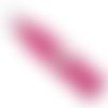 Porte clé rectangle simili cuir fuchsia pour bouton pression
