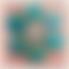 Cabochon motif écaille turquoise résine 20mm