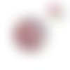 Bouton pression résine motif fleur rose-rouge foncé 20mm