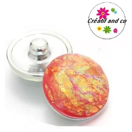 Bouton pression orange nacré