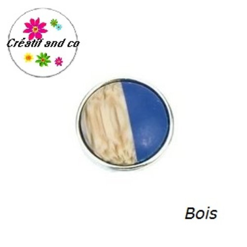 Bouton pression bois bleu marine 18mm