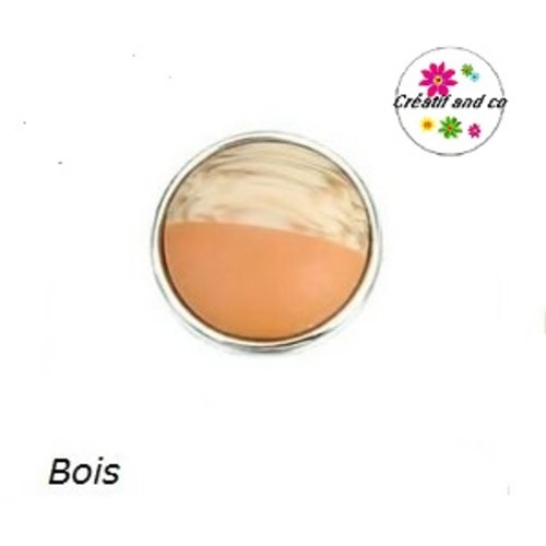 Bouton pression bois orange 18mm