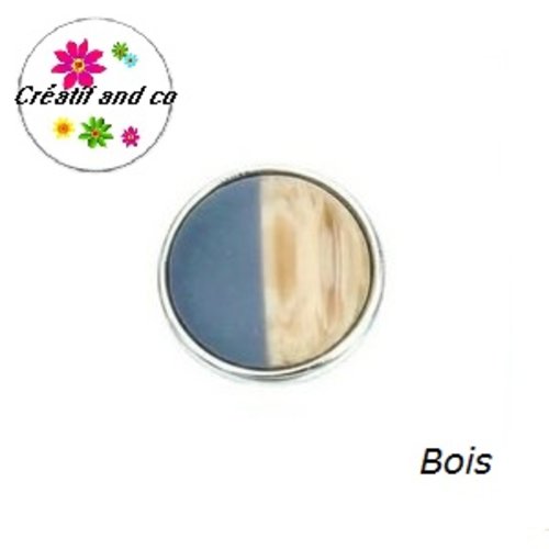 Bouton pression bois gris 18mm