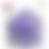X10 perles rondes résine rayées mauves/blanches 6mm