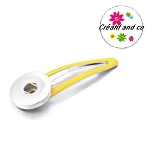 Barrette clip jaune pour bouton pression 18/20mm