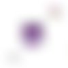 Bouton pression tête de chat mauve métal